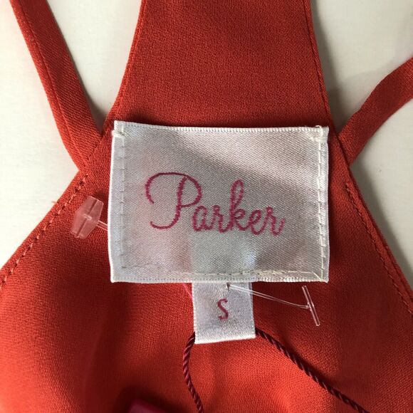 Parker Womens Silk Tank Scoop Neck Sleeveless Racerback Strappy Melon Small NWT - Picture 3 of 12